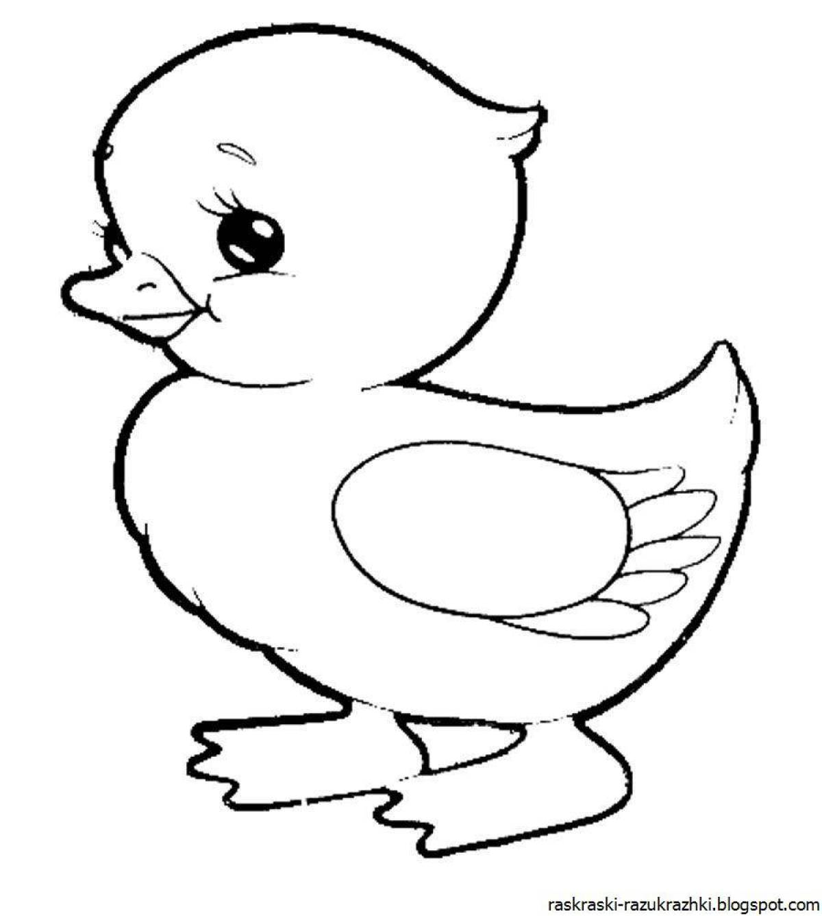 Lalafanfan fancy duck coloring page