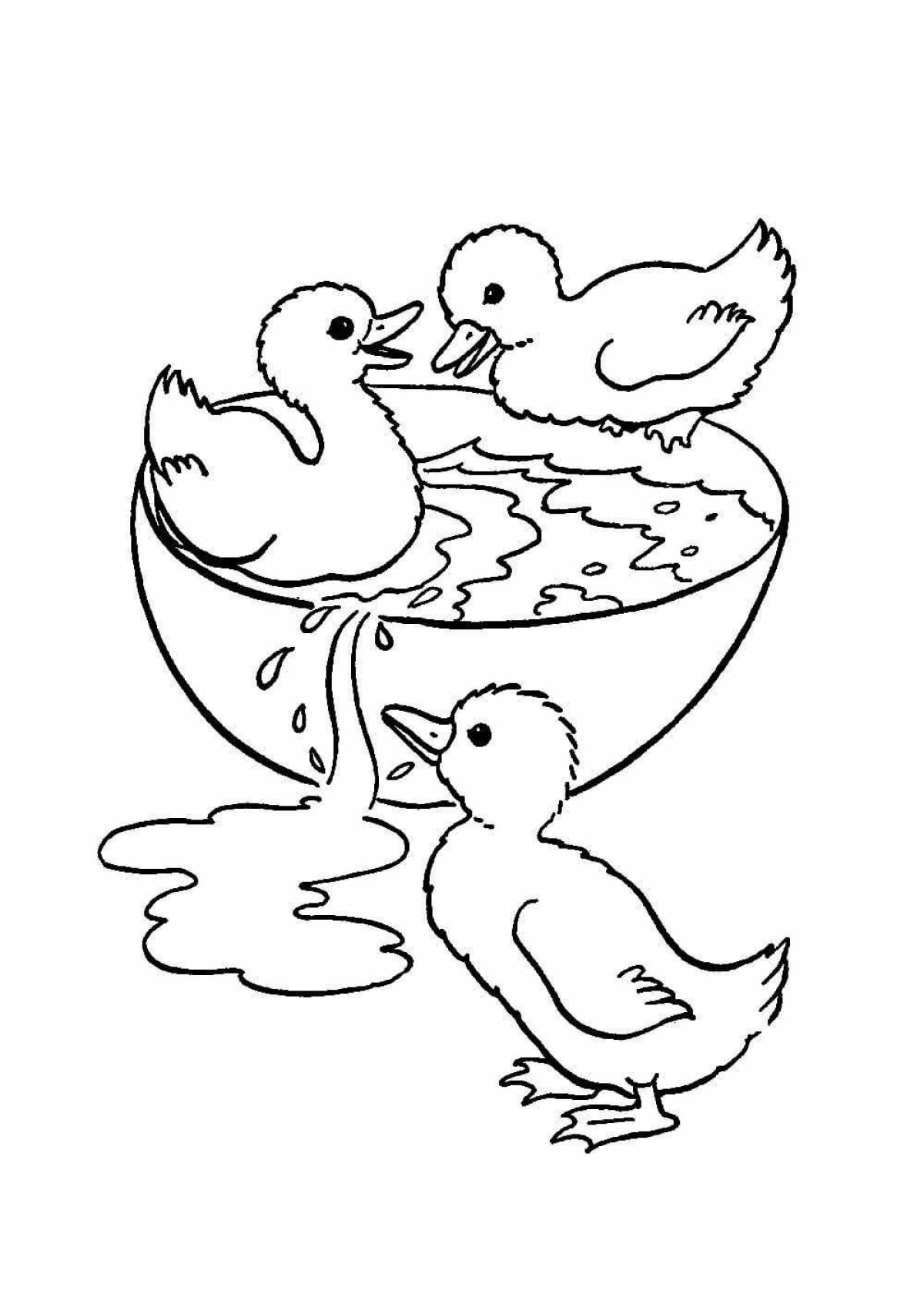 Lalafanfan bold duck coloring page