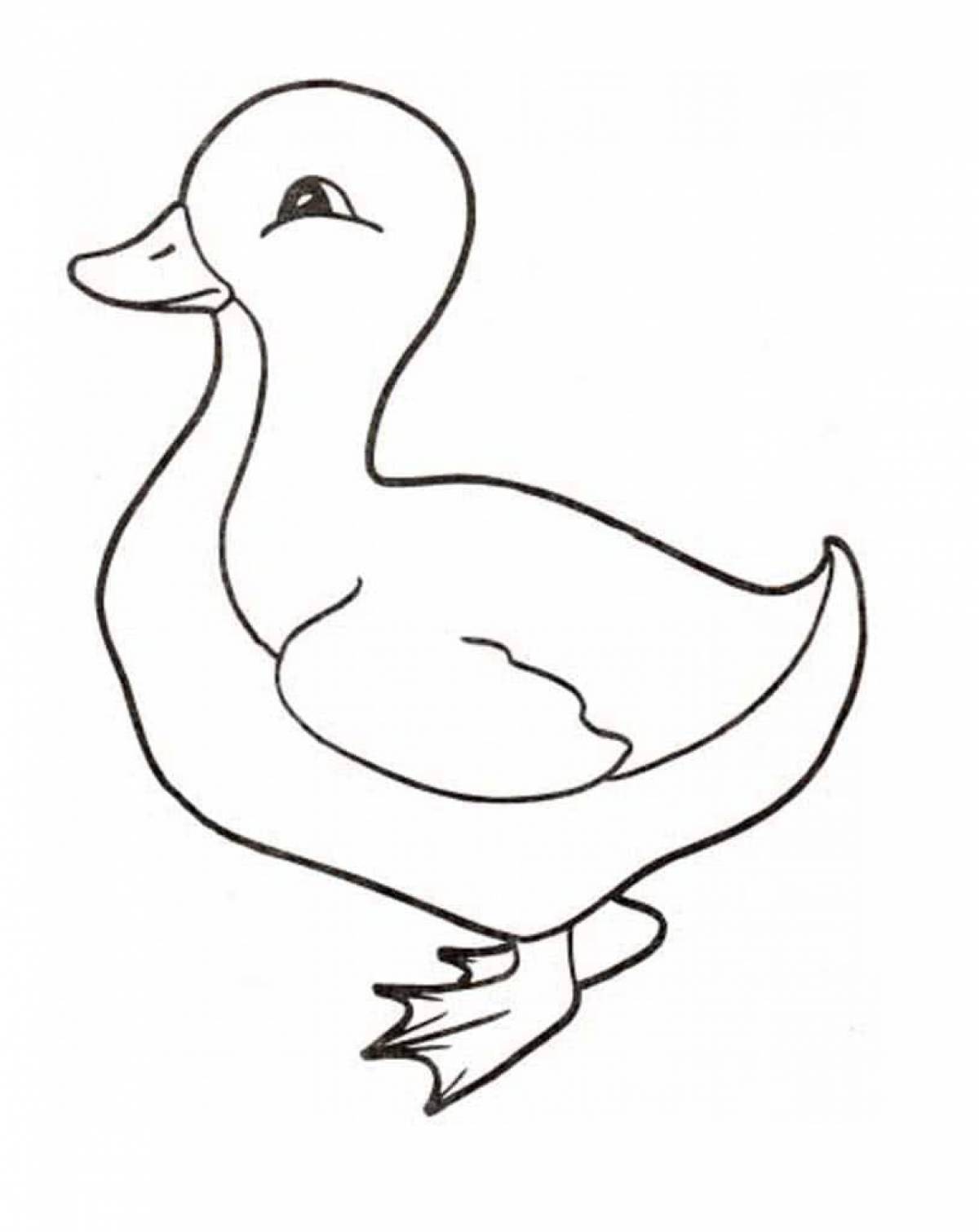 Lalafanfan dramatic duck coloring page