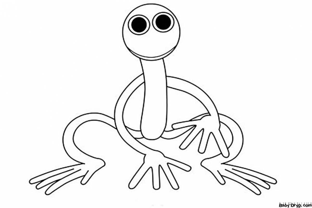 Adorable Purple Rainbow Friend Coloring Page