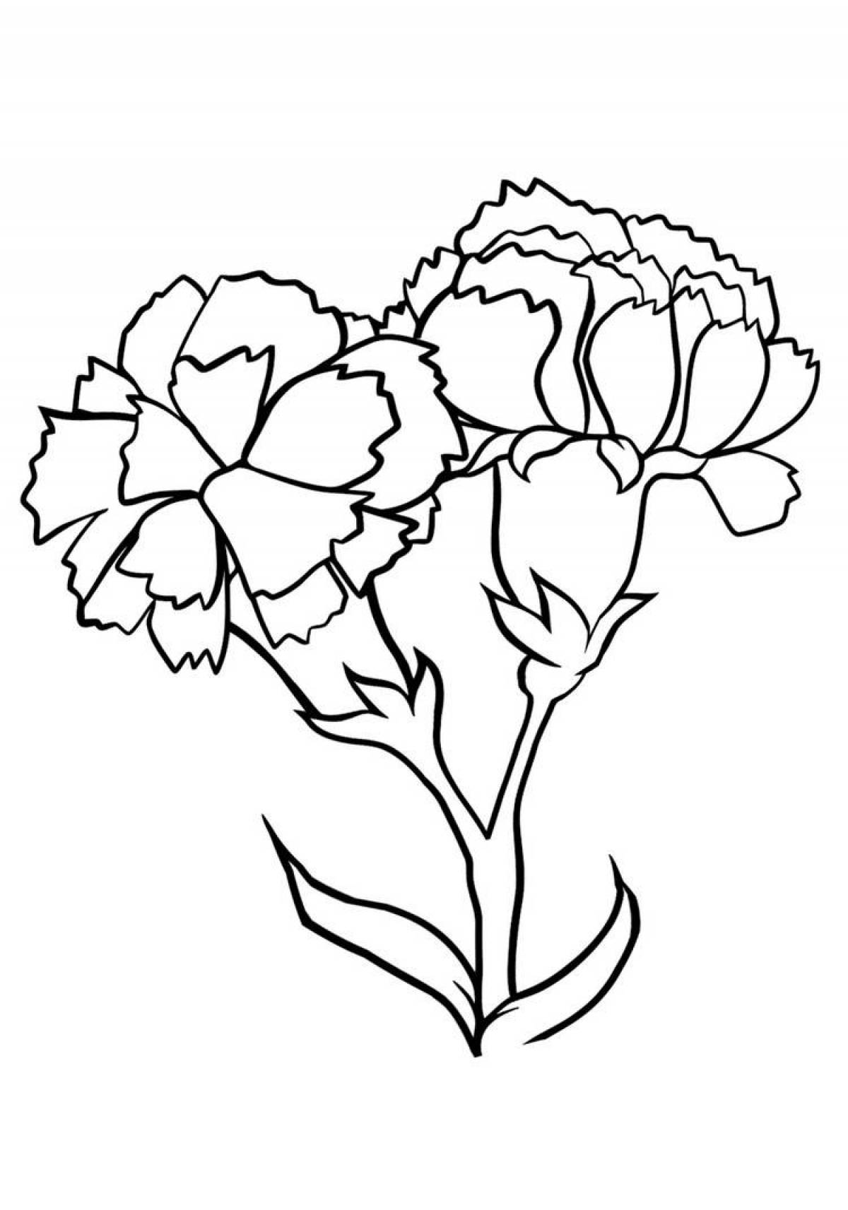 Exciting carnation coloring for students