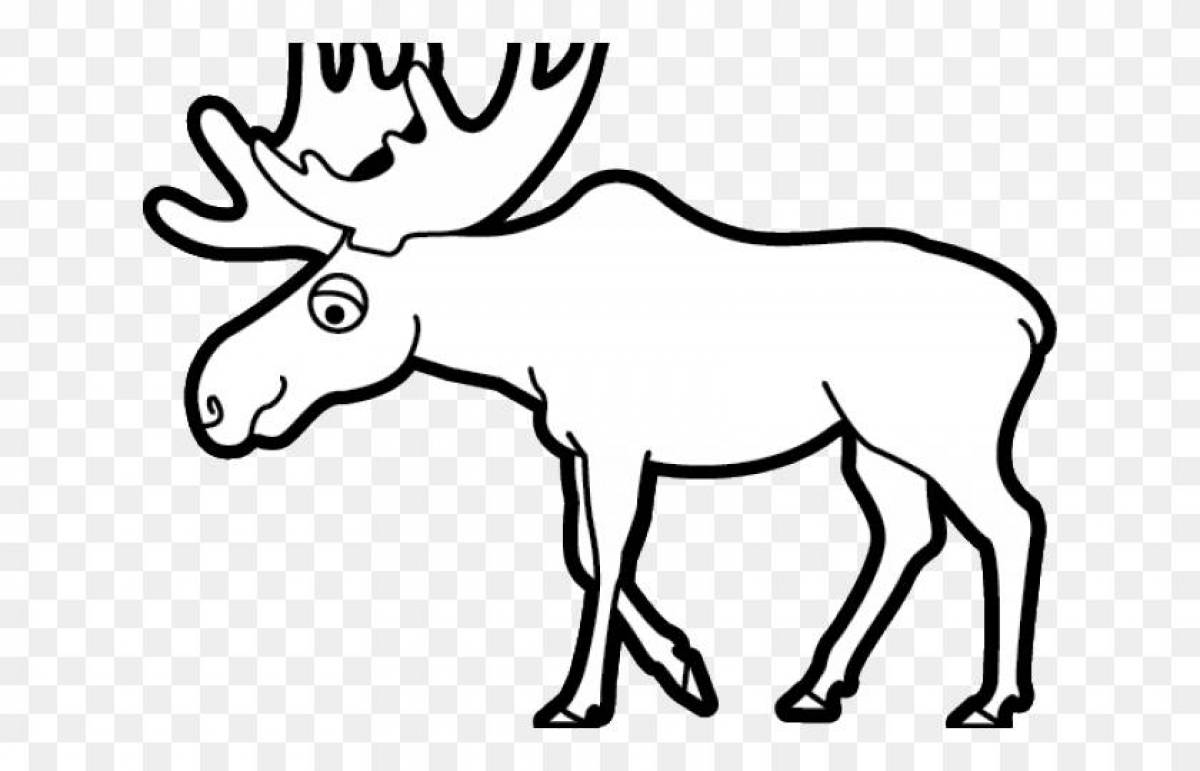 Colouring funny elk for kids