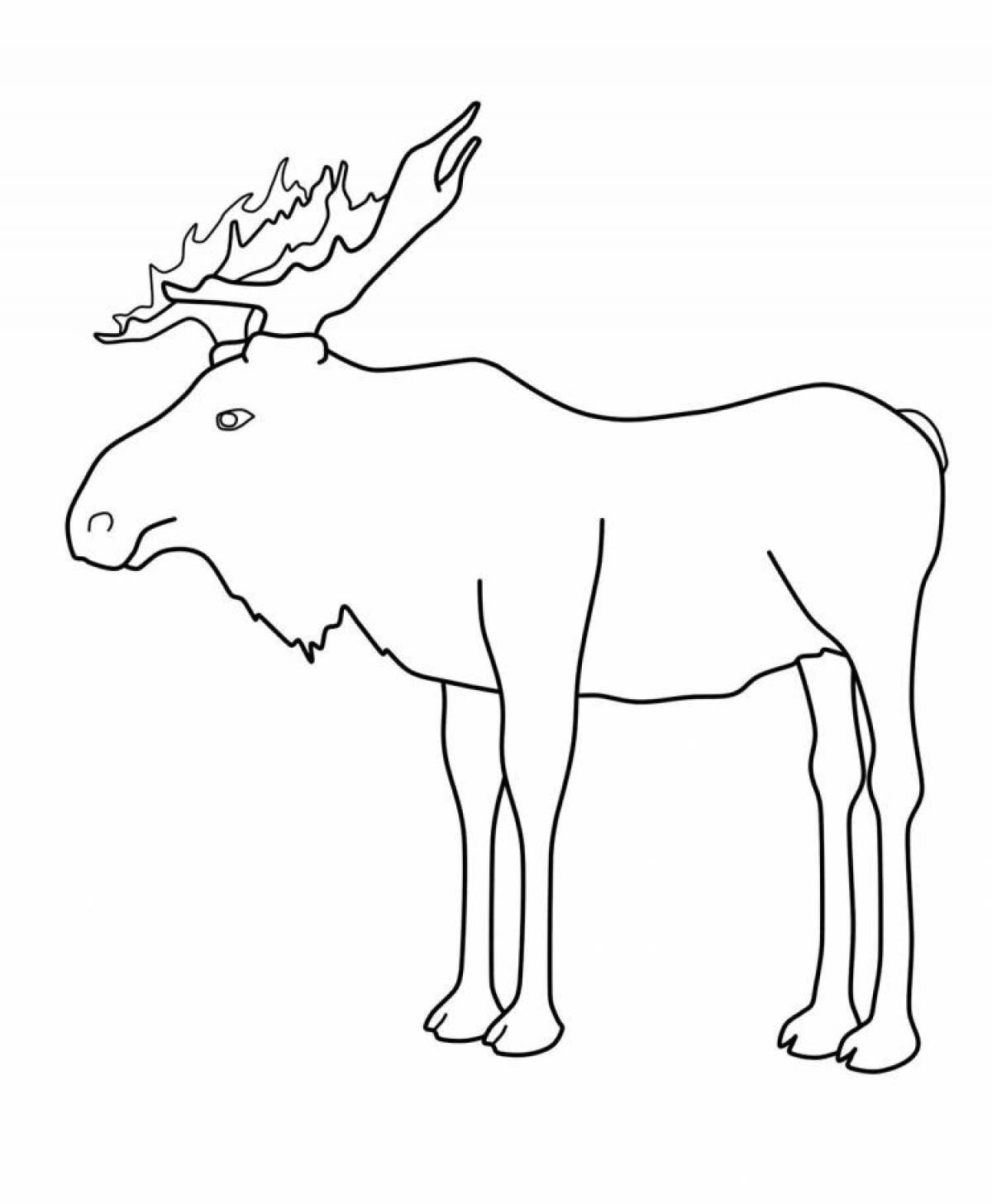 Cute elk coloring pages for kids