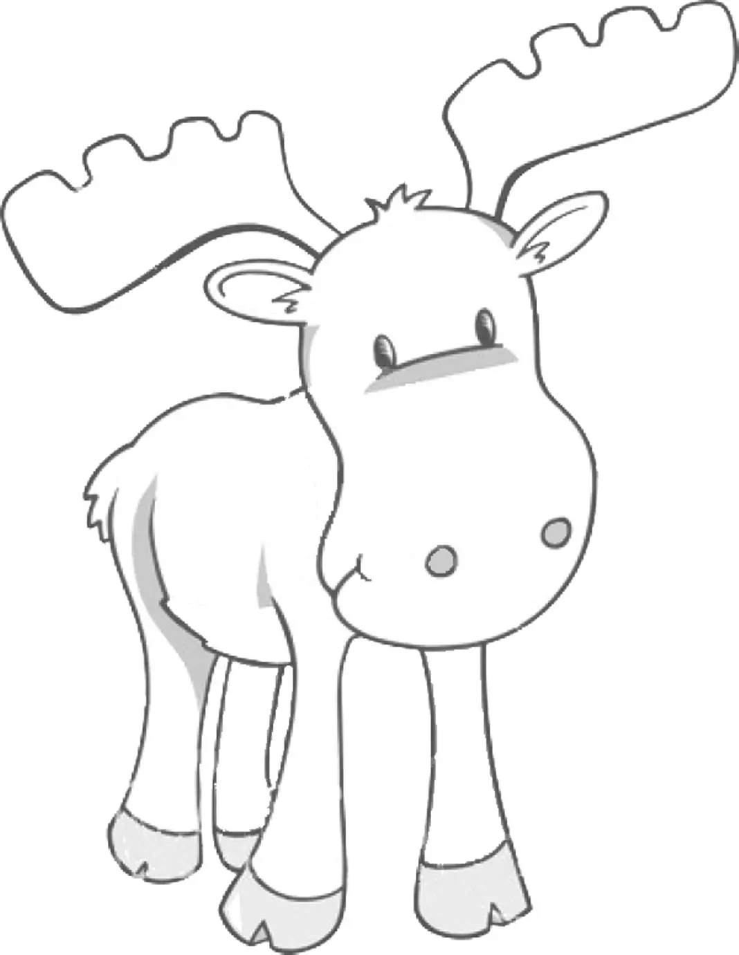 Adorable elk coloring page for kids