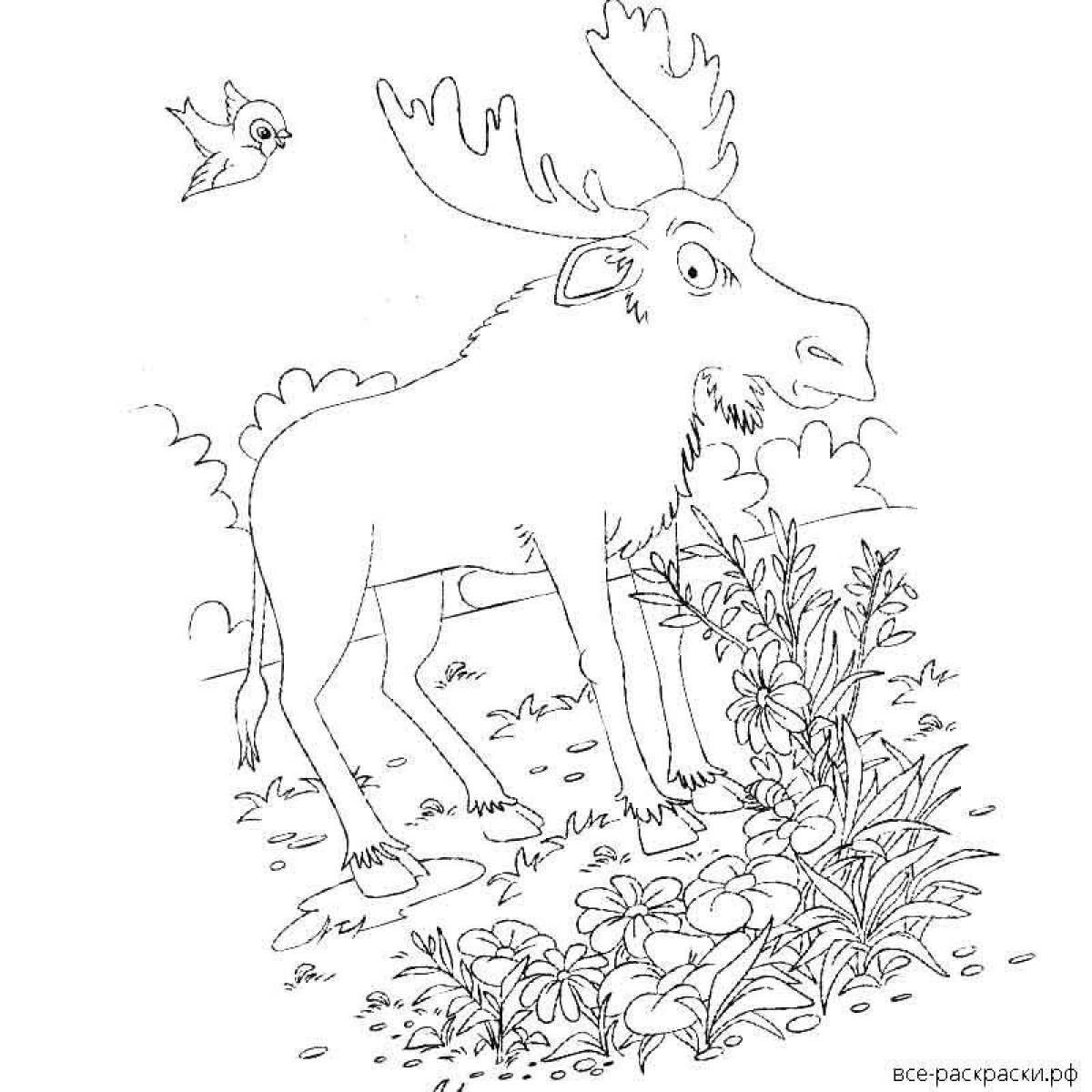 Coloring dazzling elk for kids