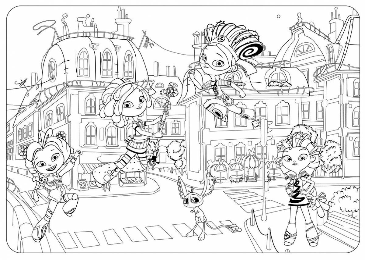 Coloring page beckoning alice fairy tale patrol