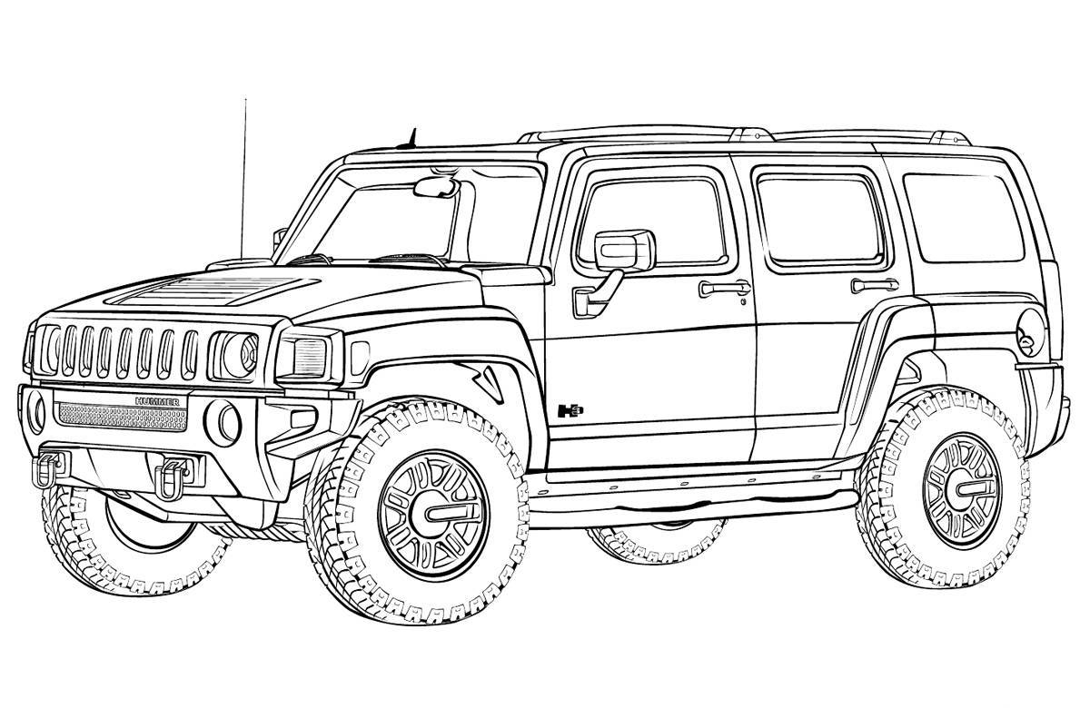 Coloring pages incredible cars for boys 7 years old