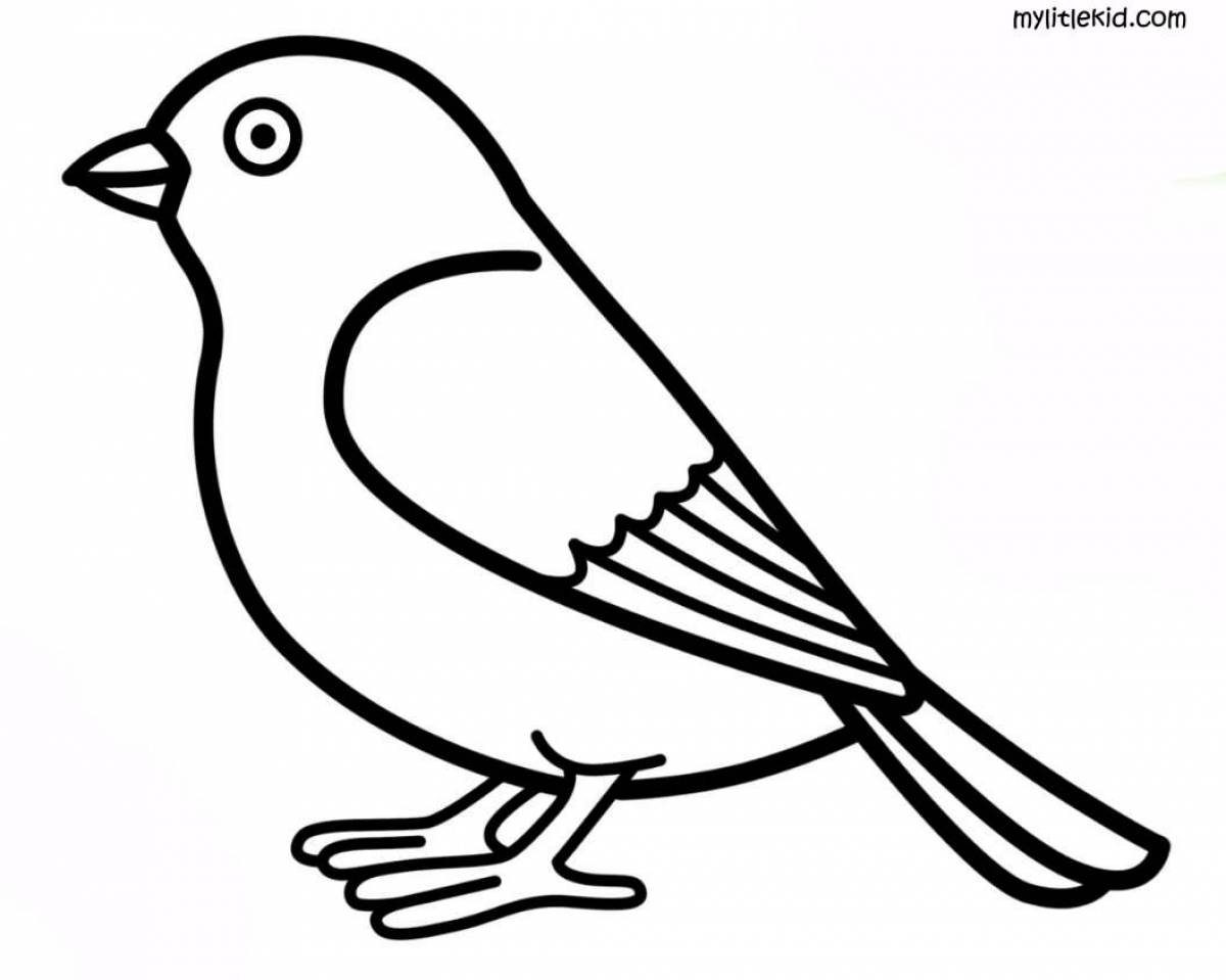 Раскраска гламурная птица для детей 3-4 лет