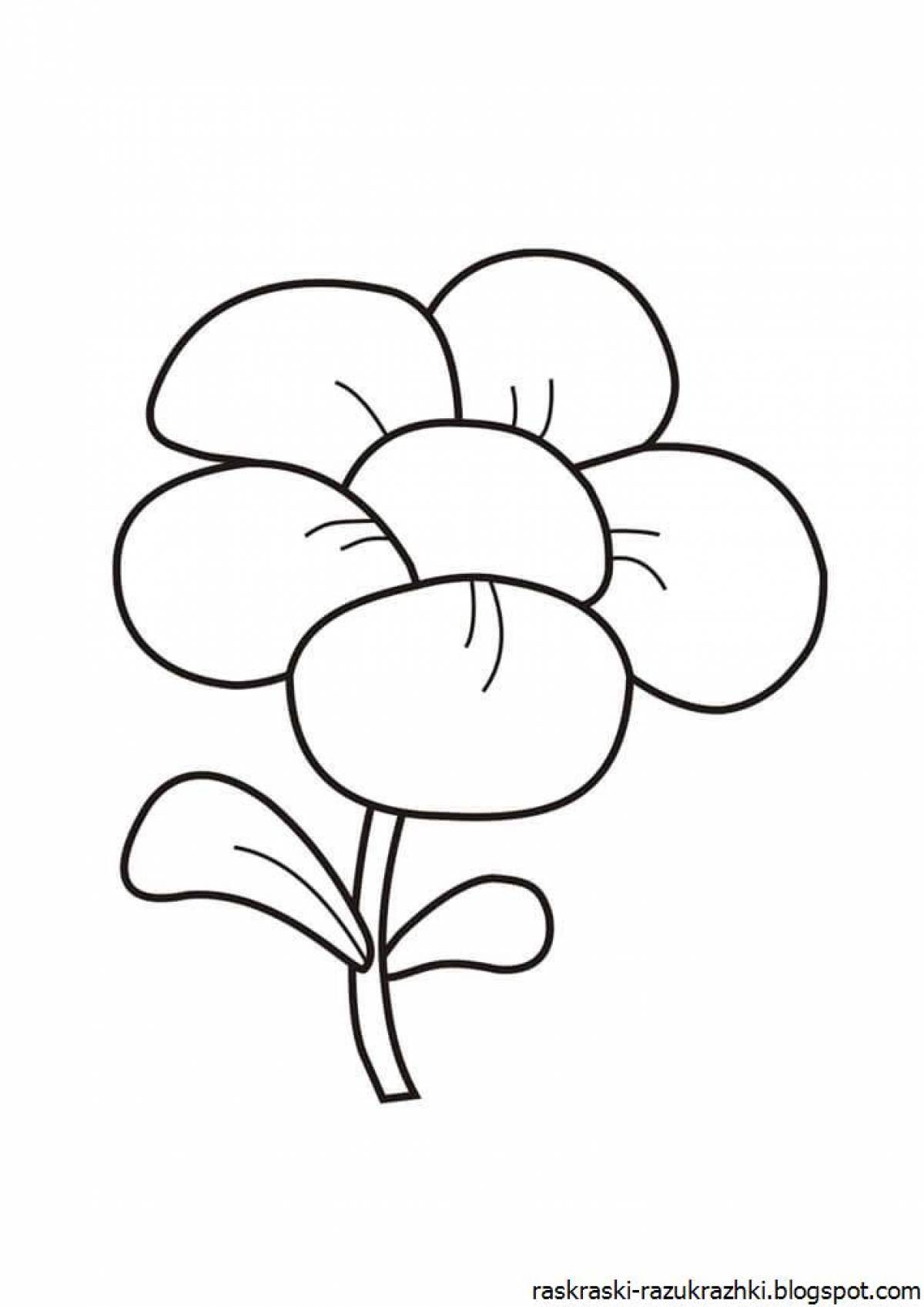 Fun flower coloring book for 3-4 year olds