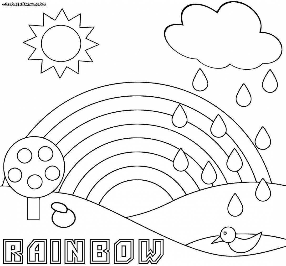 Shining rainbow coloring book for 5-6 year olds