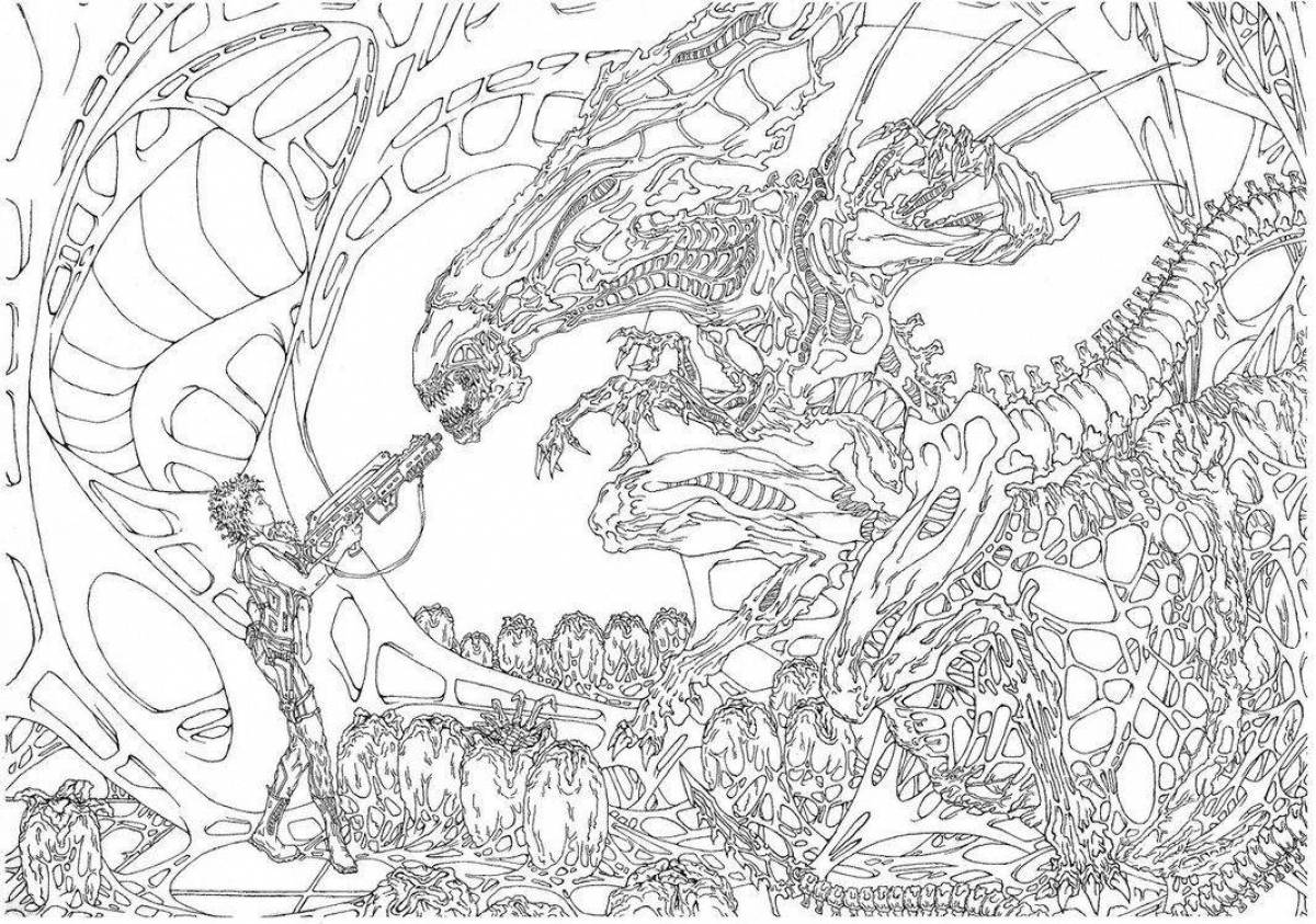 Serenohead fantasy coloring page