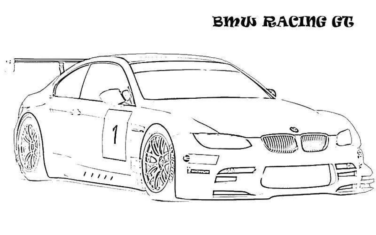 Playful bmw coloring page