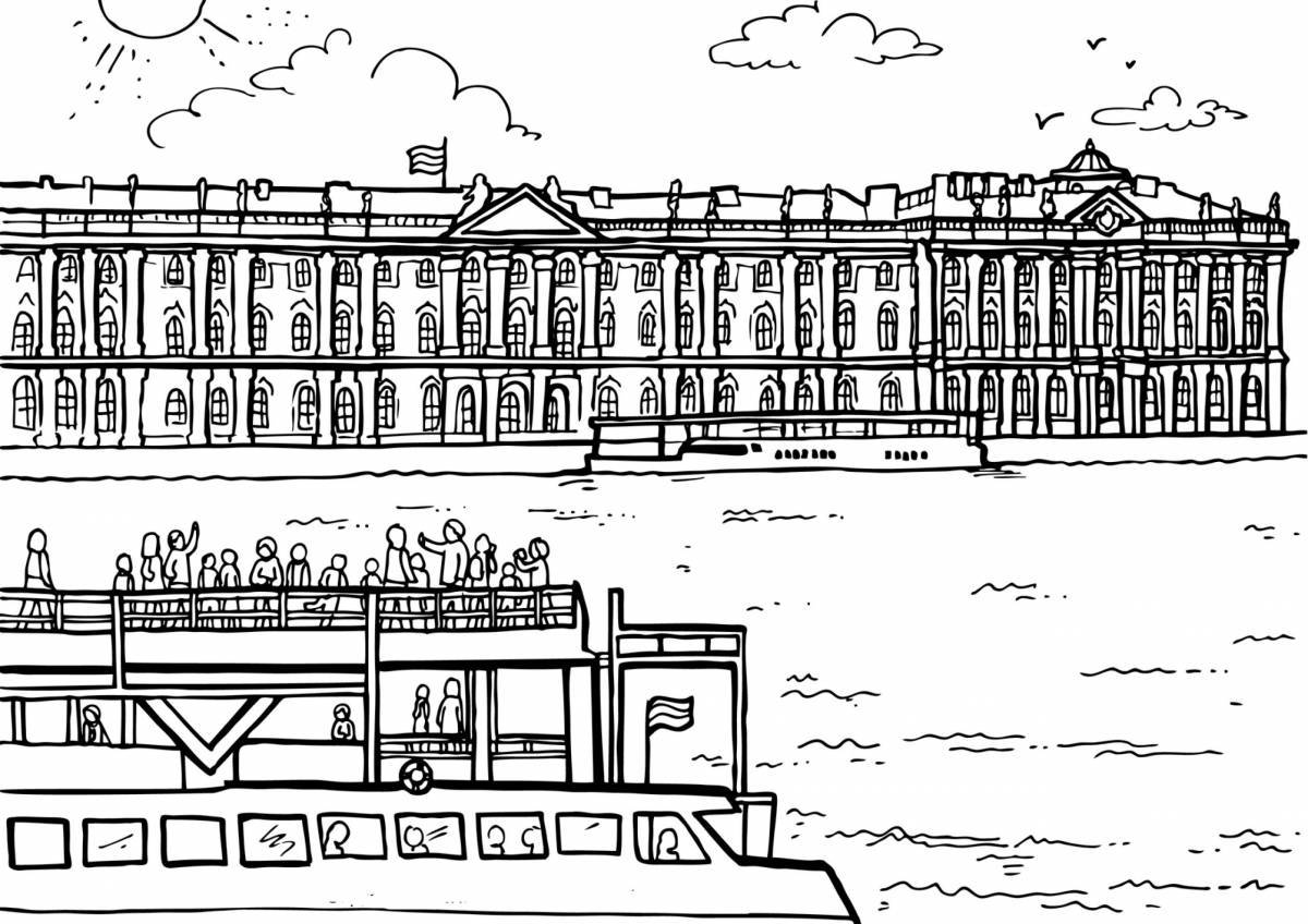 Intricately illustrated saint petersburg coloring book
