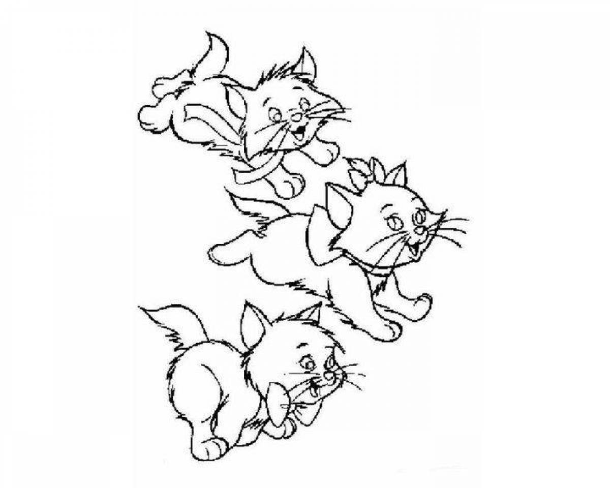 Coloring three kittens