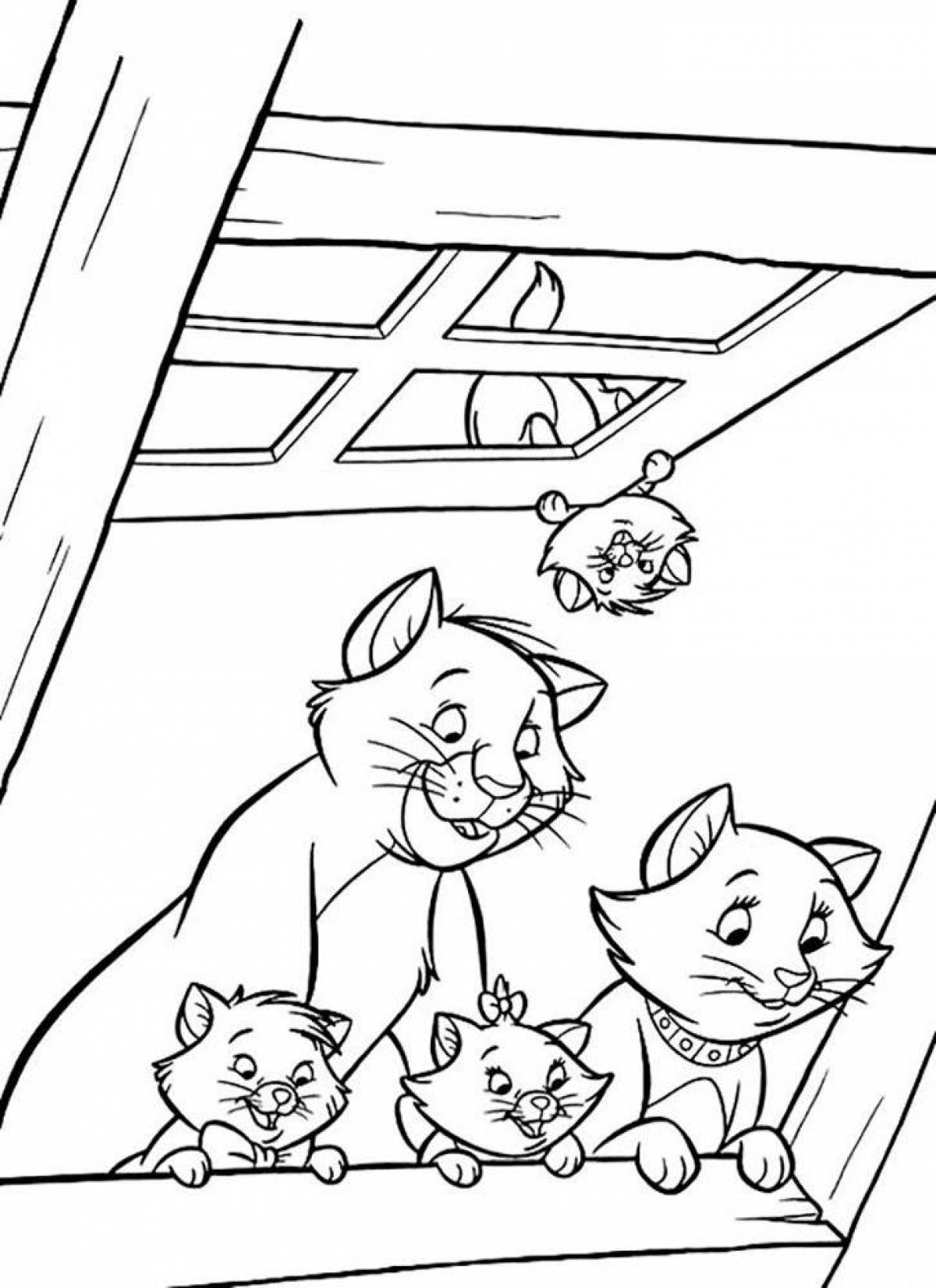 Three kittens coloring book