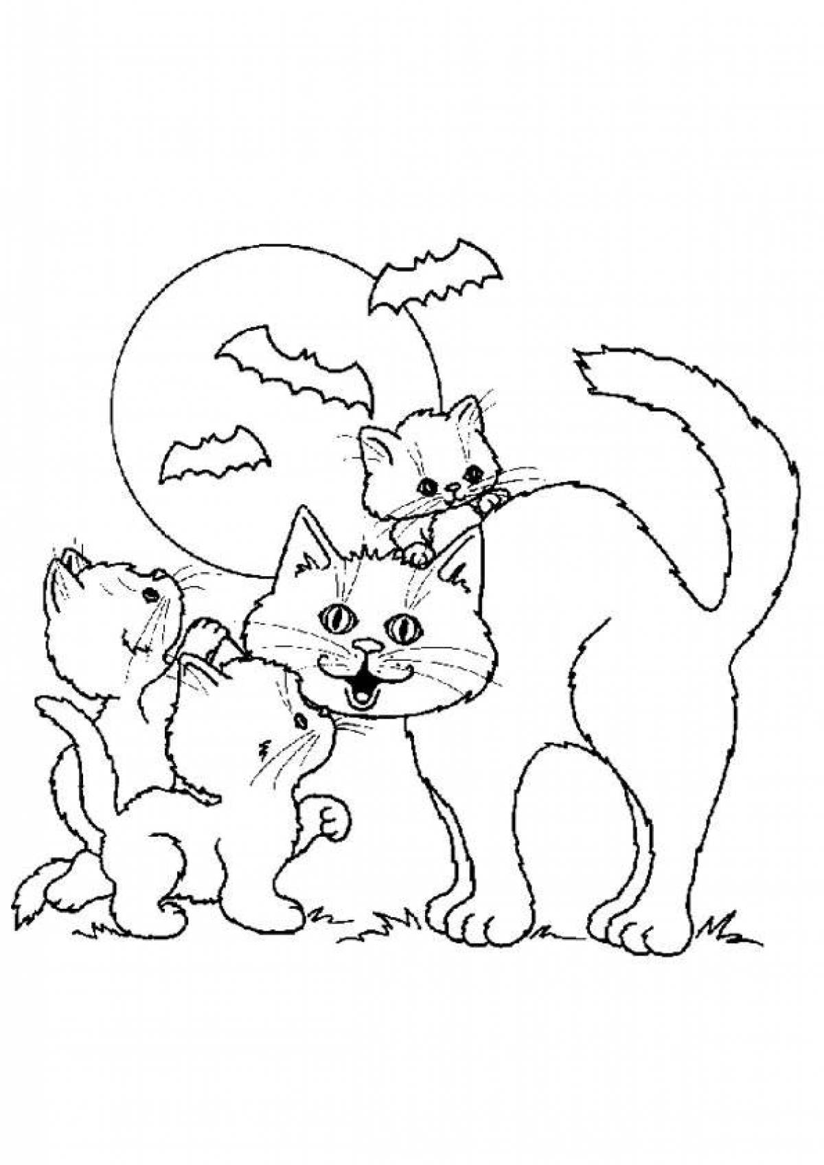 Раскраска «веселые три котенка»