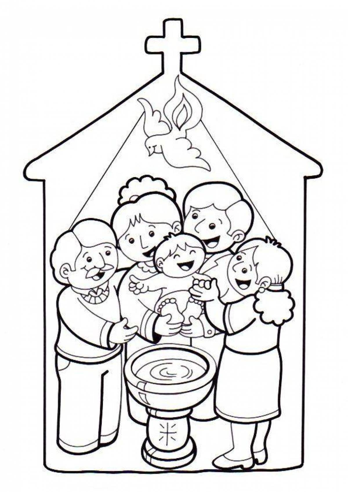 Inspirational baptism coloring book for kids