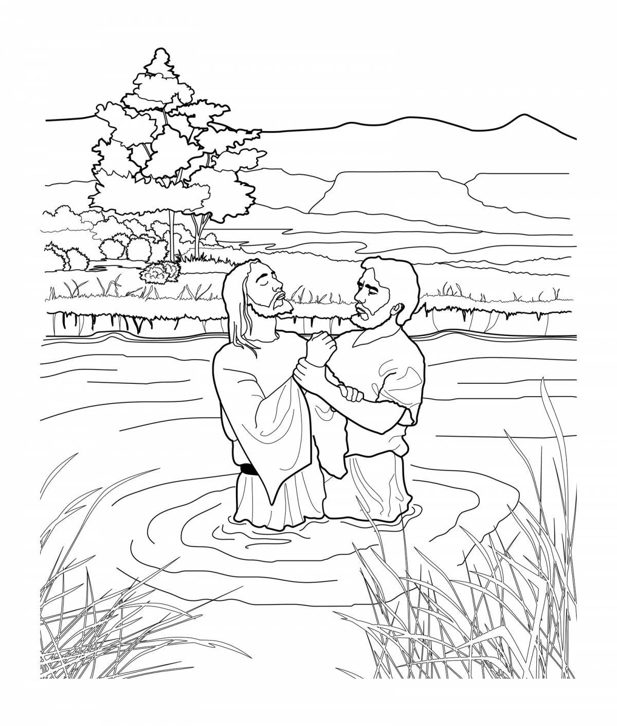 Serene baptism coloring book for kids