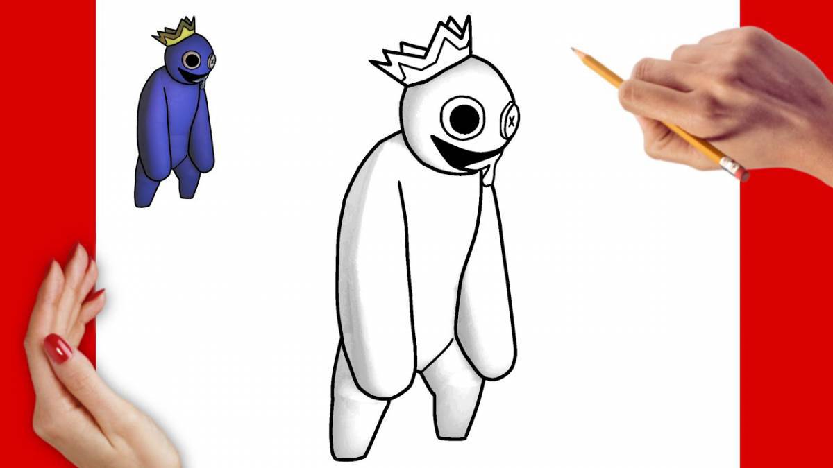 Раскраска Сказочные радужные друзья красного цвета