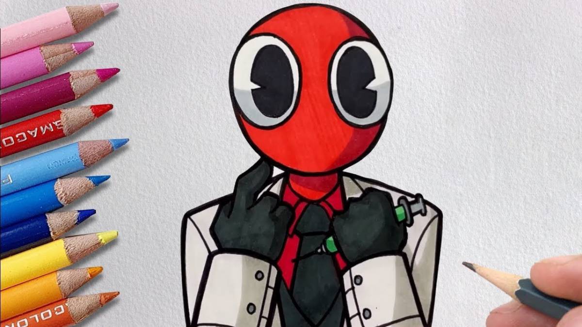 Раскраска Радужные друзья красный #4