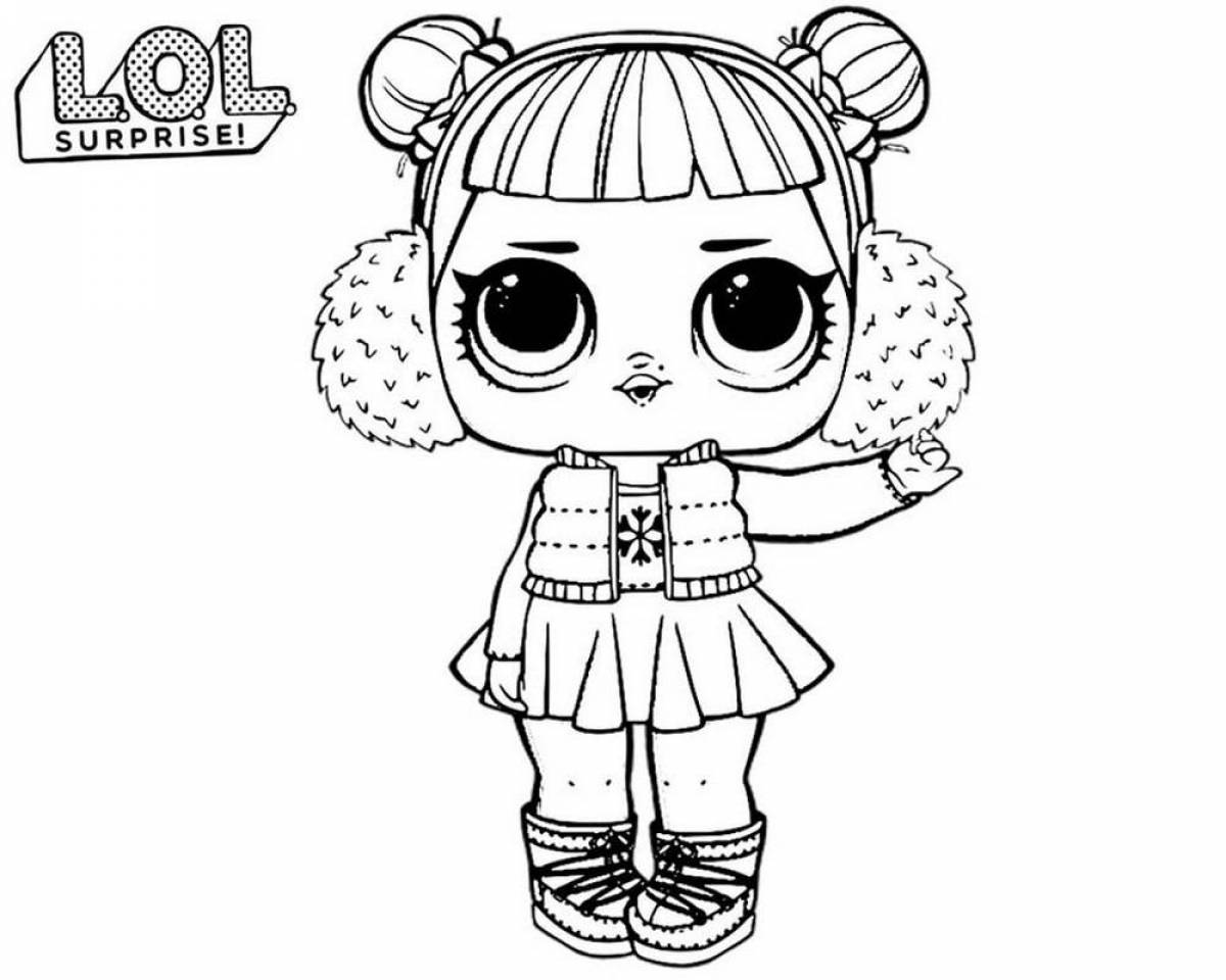 Radiant coloring page christmas doll lol