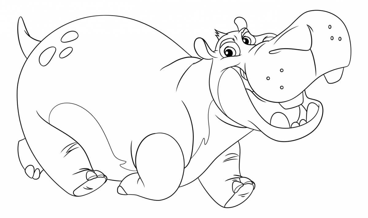 Amazing hippo coloring book for kids