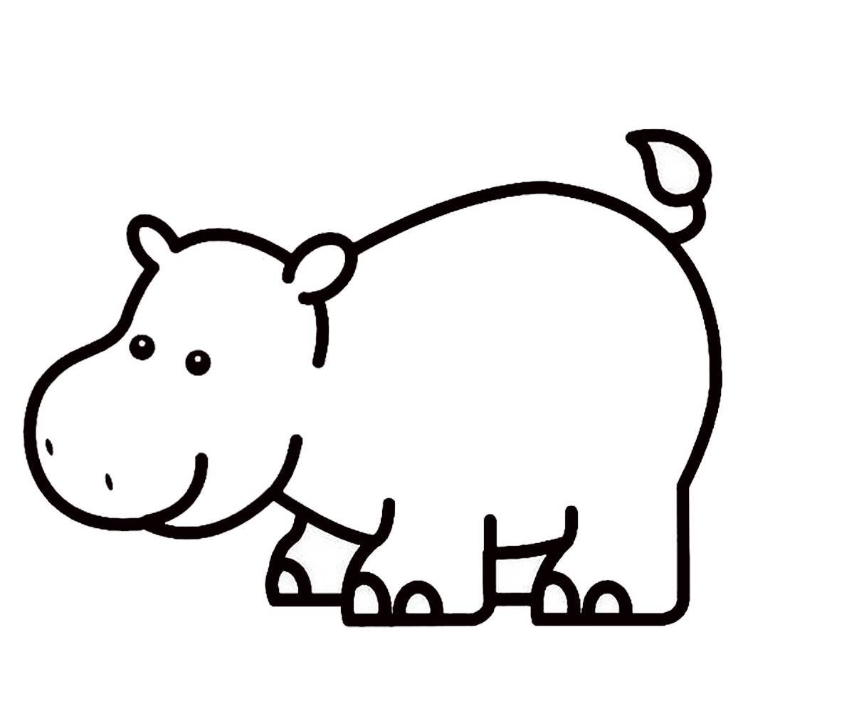 Great hippo coloring book for kids