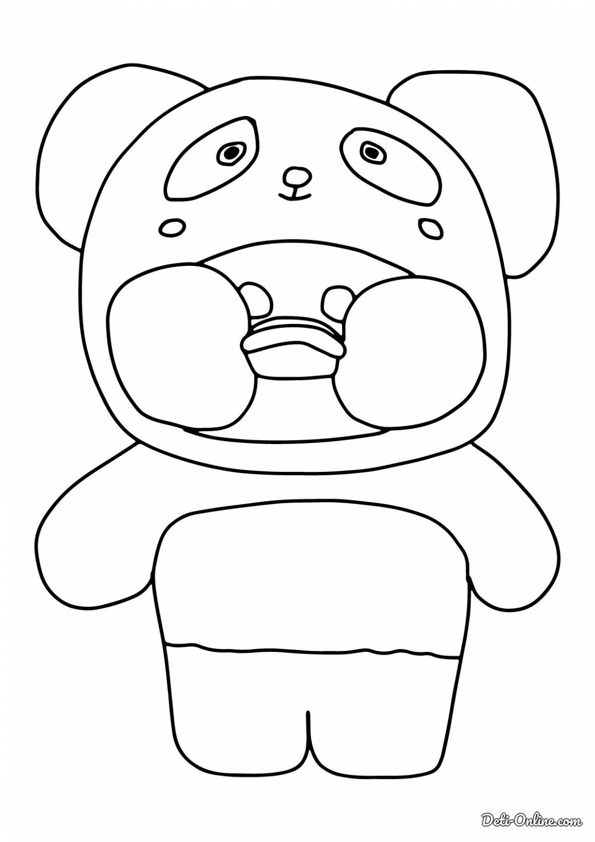 Lalafanfan dazzling duck coloring page