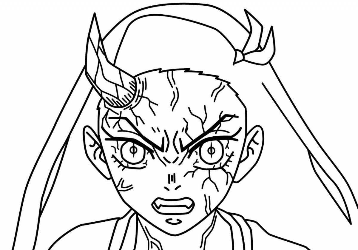 Colorful demon coloring page