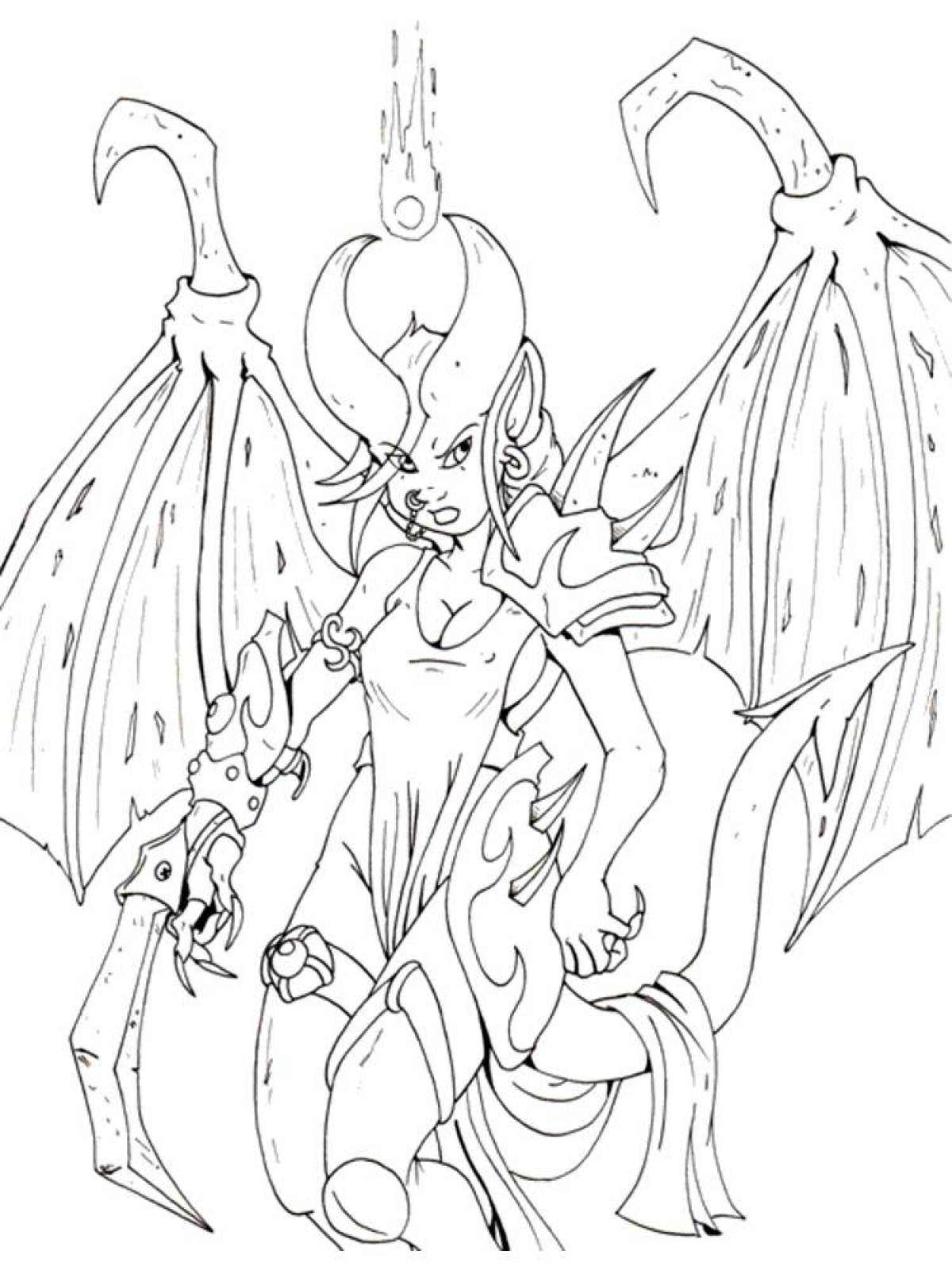 Great demon coloring page