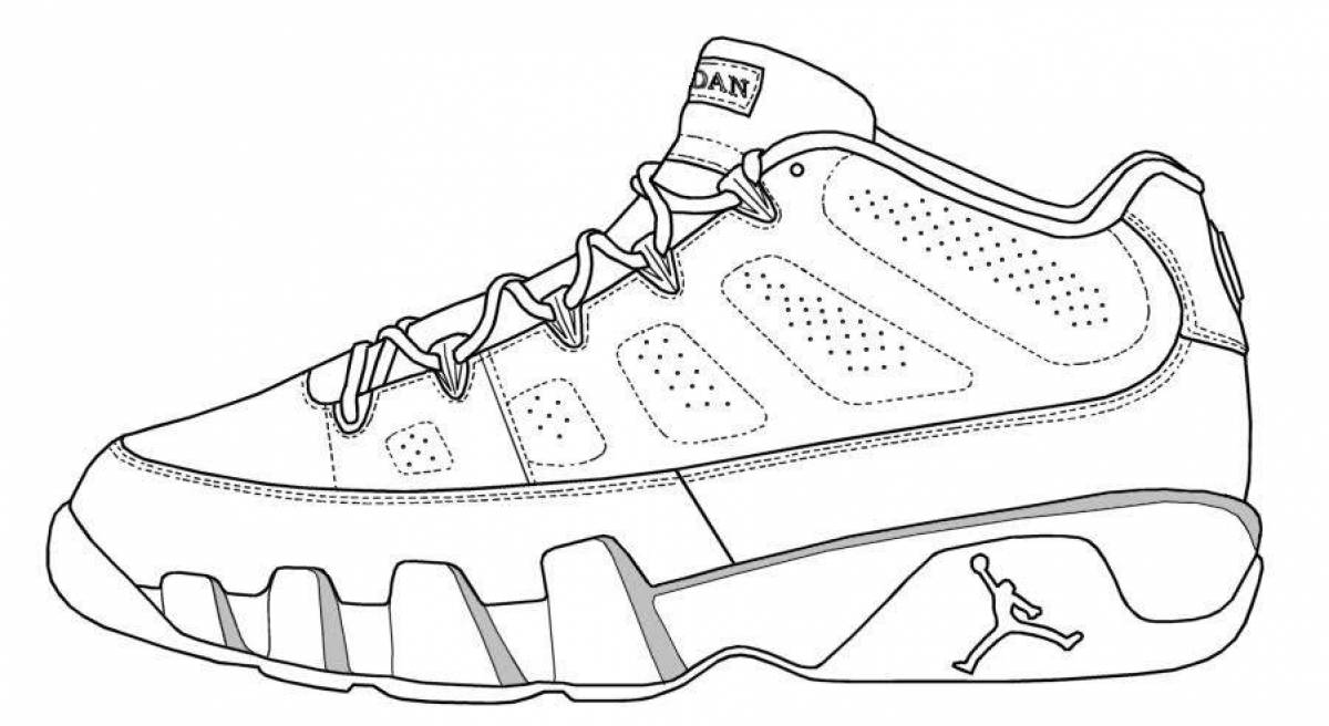 Colourful sneakers coloring page