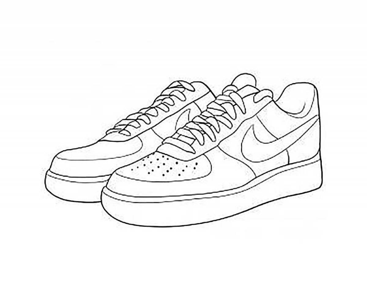 Playful sneakers coloring page