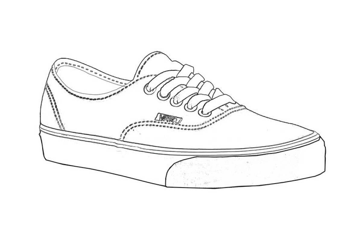 Coloring page of funny sneakers