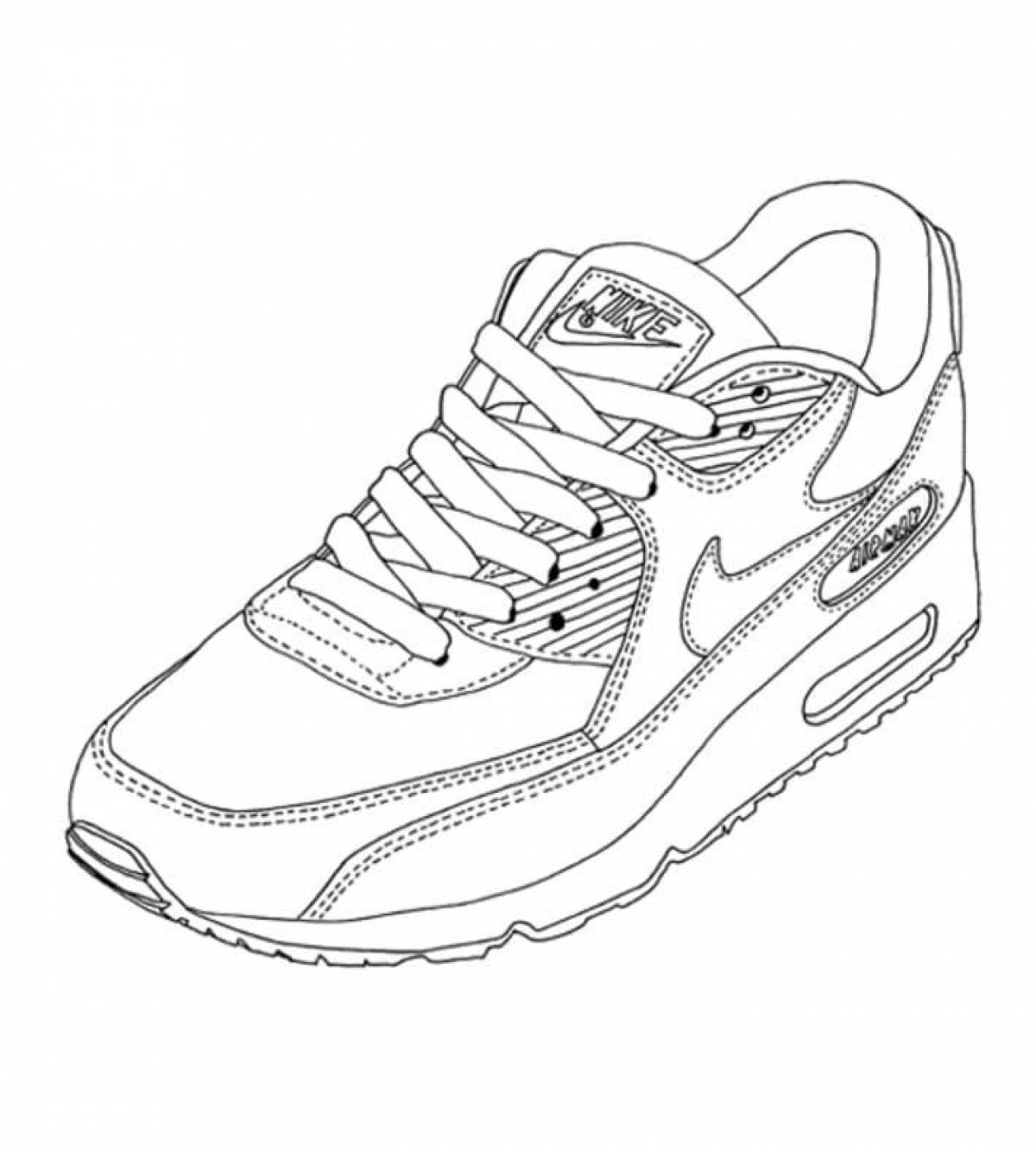 Coloring page adorable sneakers