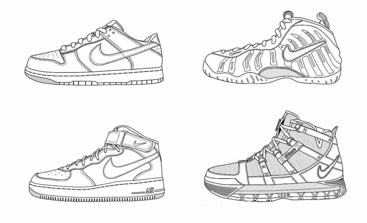 Adorable sneakers coloring page