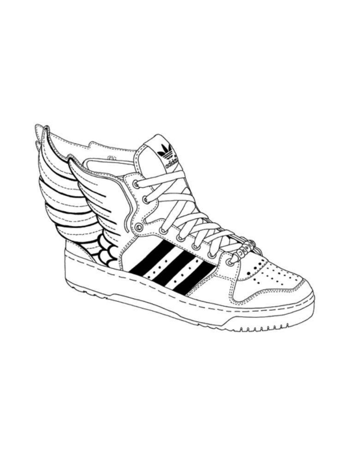 Coloring page humorous sneakers