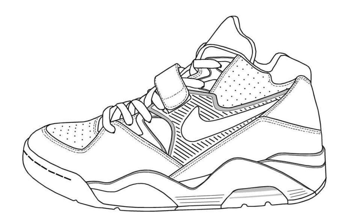 Coloring page modern sneakers