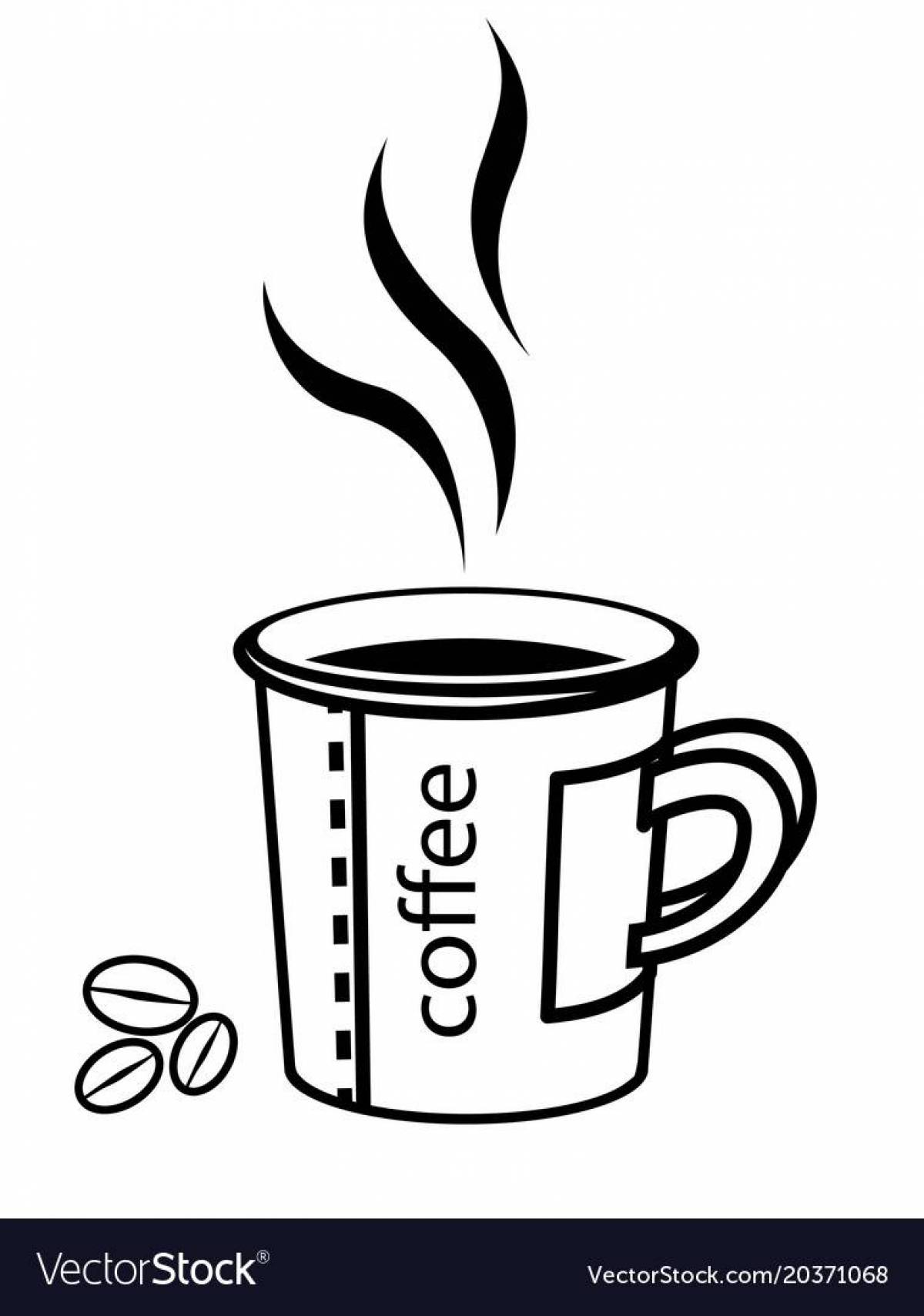 Magic coffee coloring page