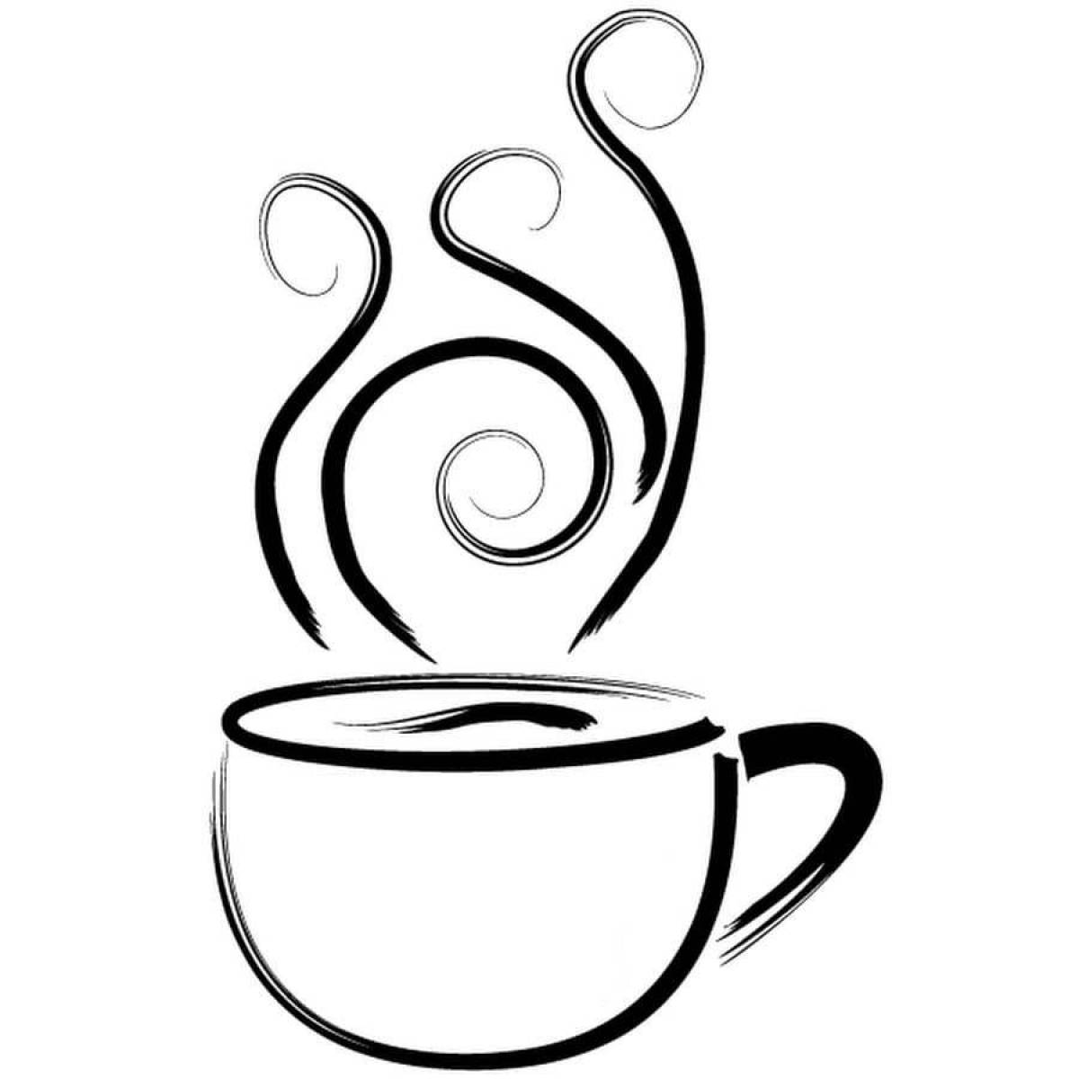 Coffee relaxing coloring page