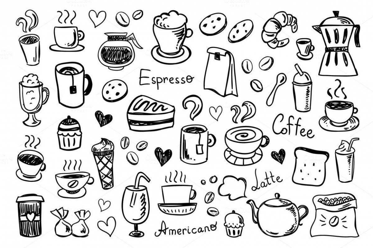 Sweet coffee coloring page