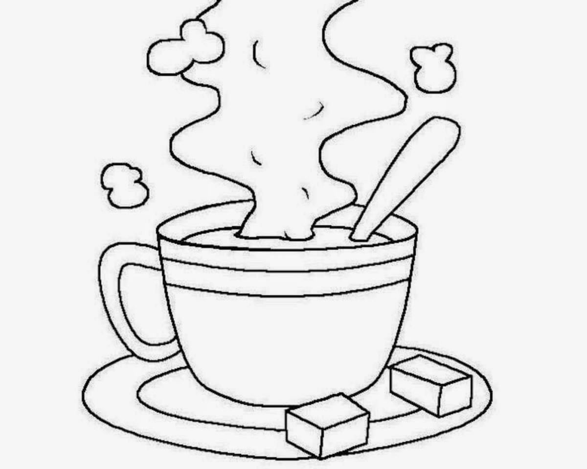 Coffee inviting coloring page