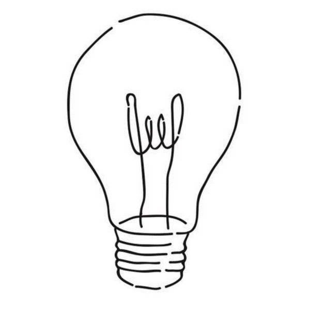 Cute light bulb for coloring