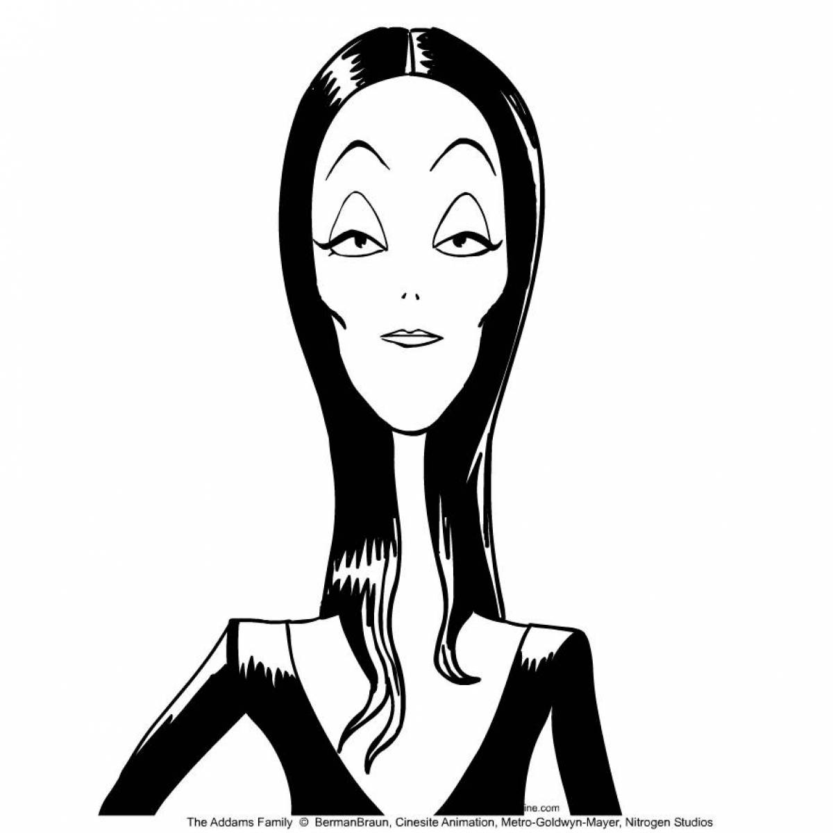 Coloring page glorious wednesday adams