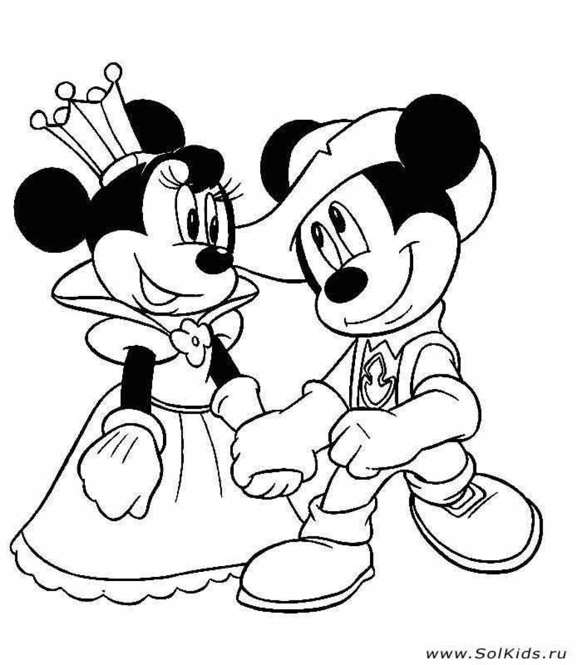 Adorable mickey mouse coloring page