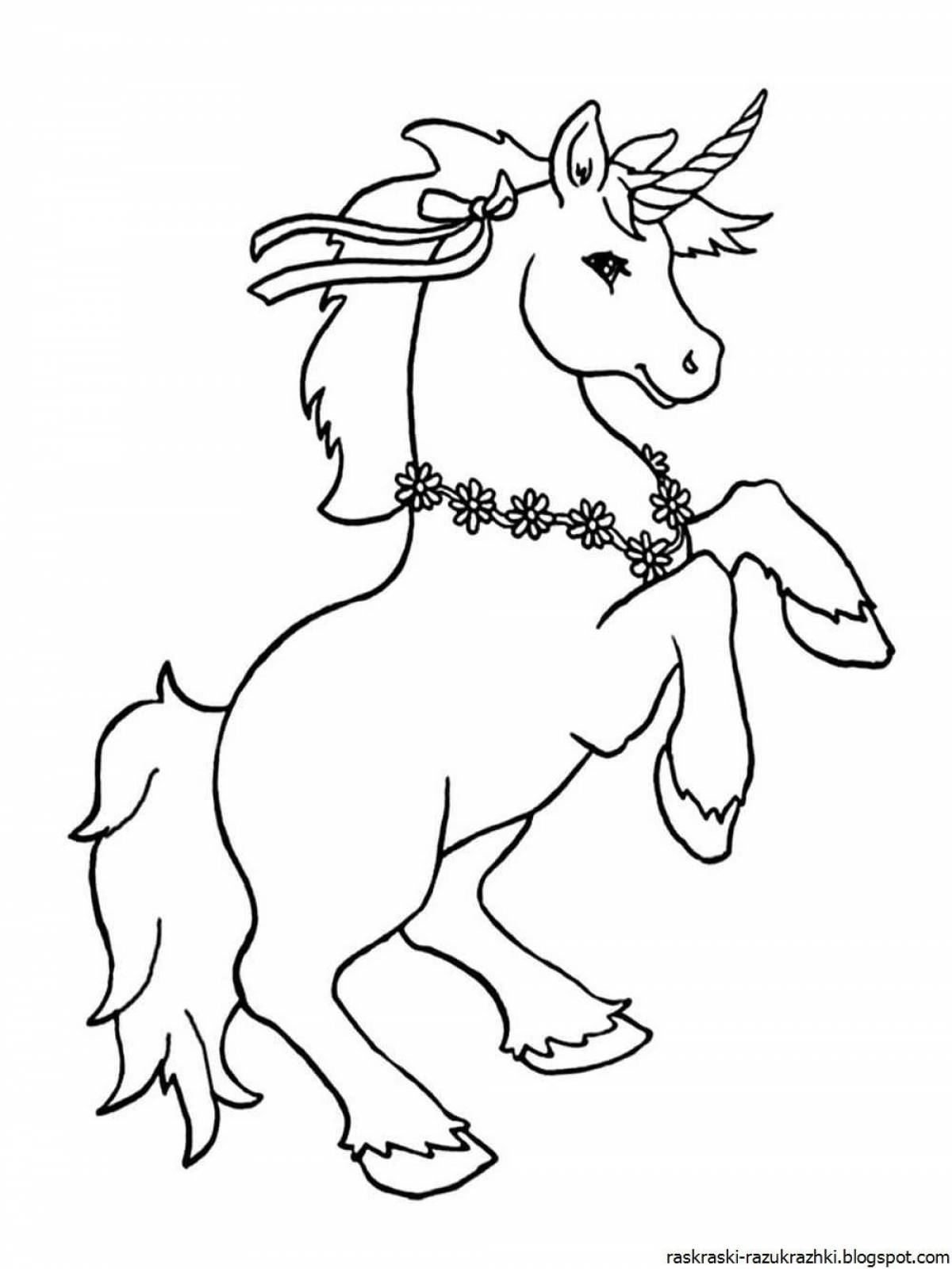 Serene coloring page unicorn image