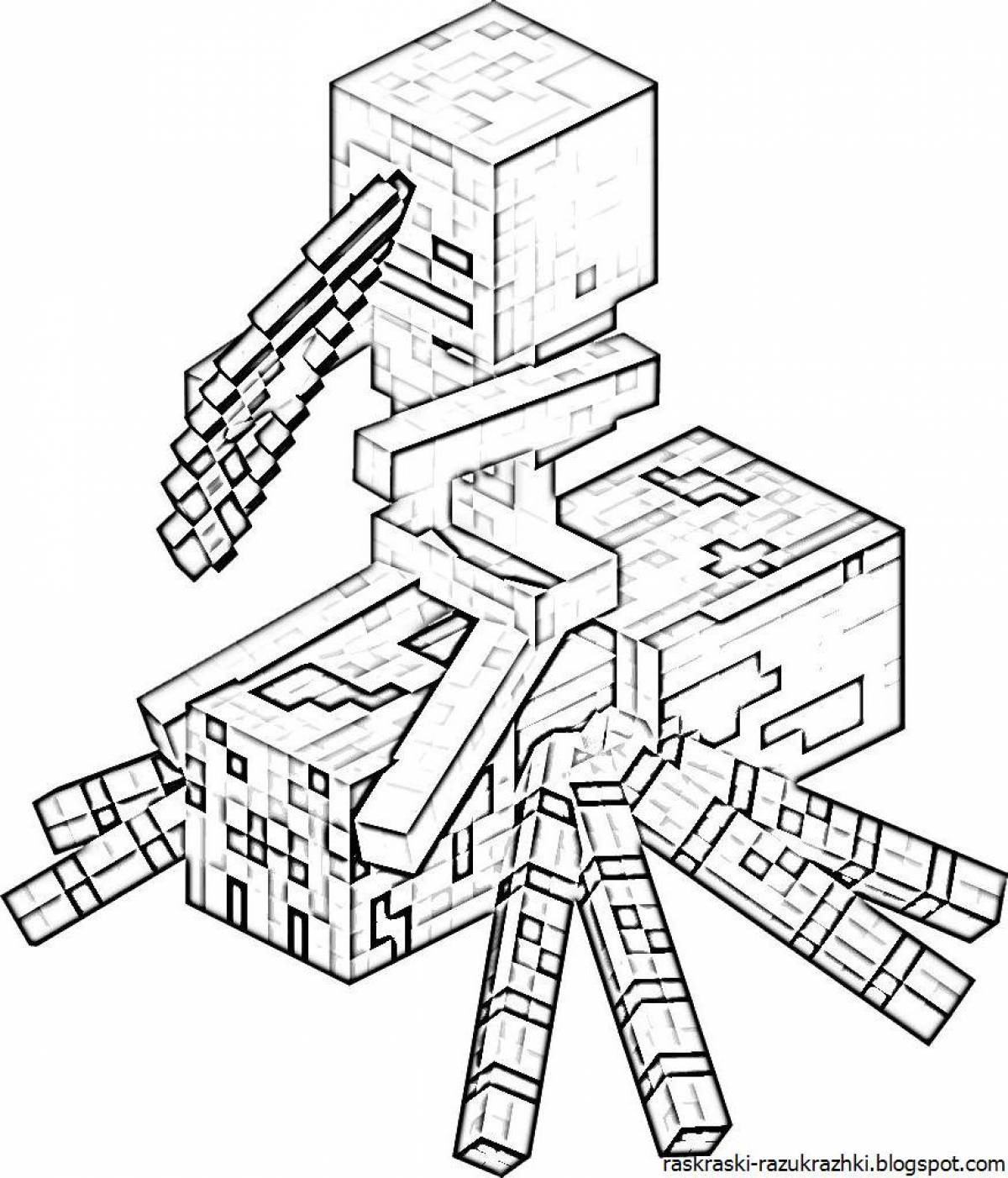 Amazing minecraft warden coloring page
