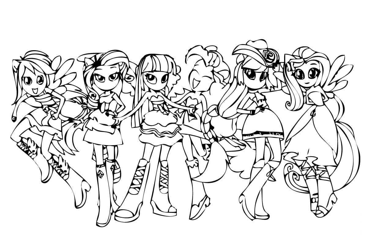 Coloring page freaky equestria girls