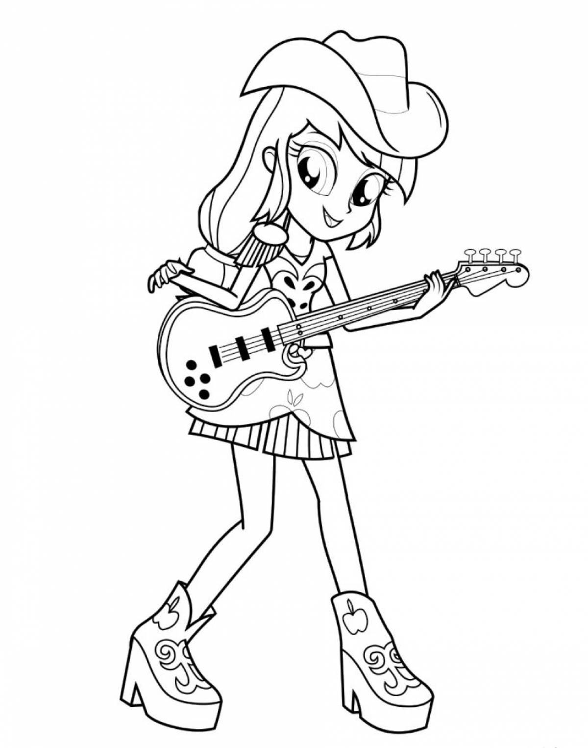 Coloring page colorful equestria girls