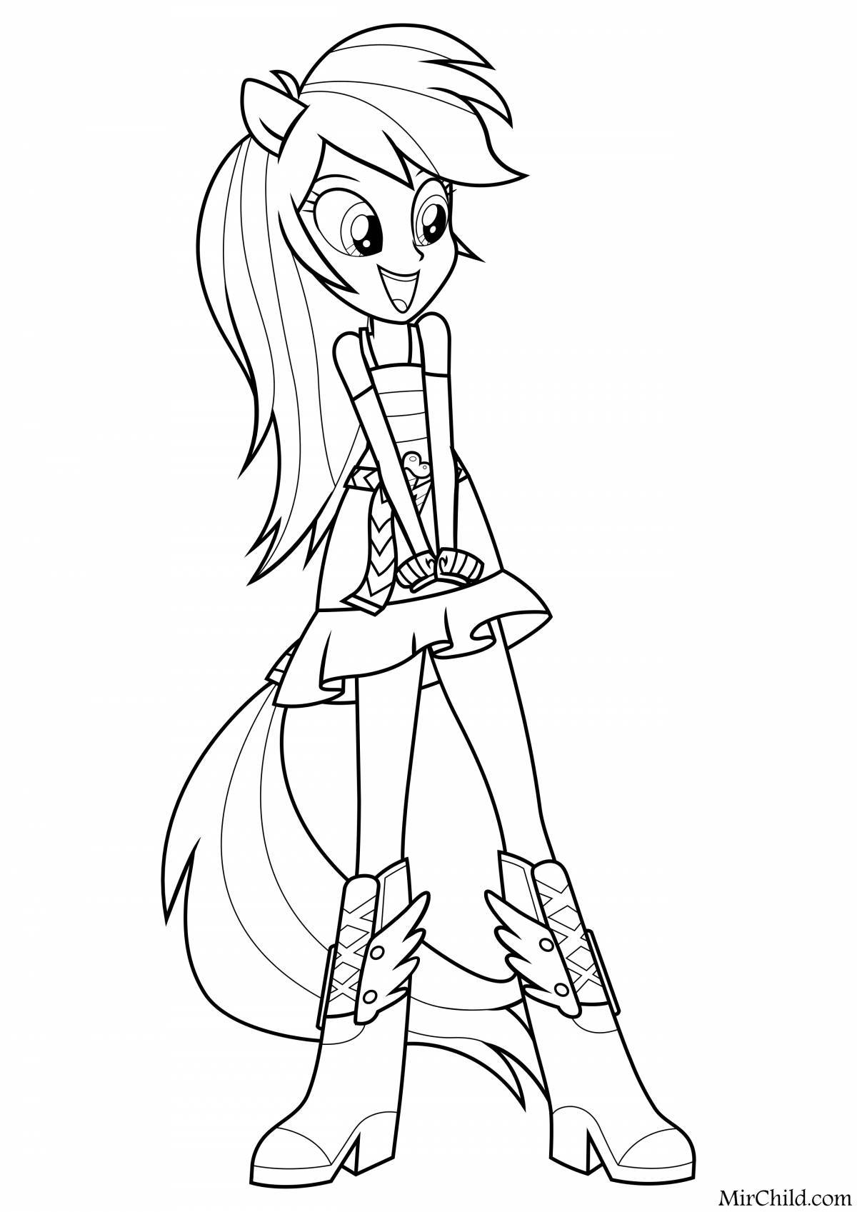 Coloring page dazzling equestria girls