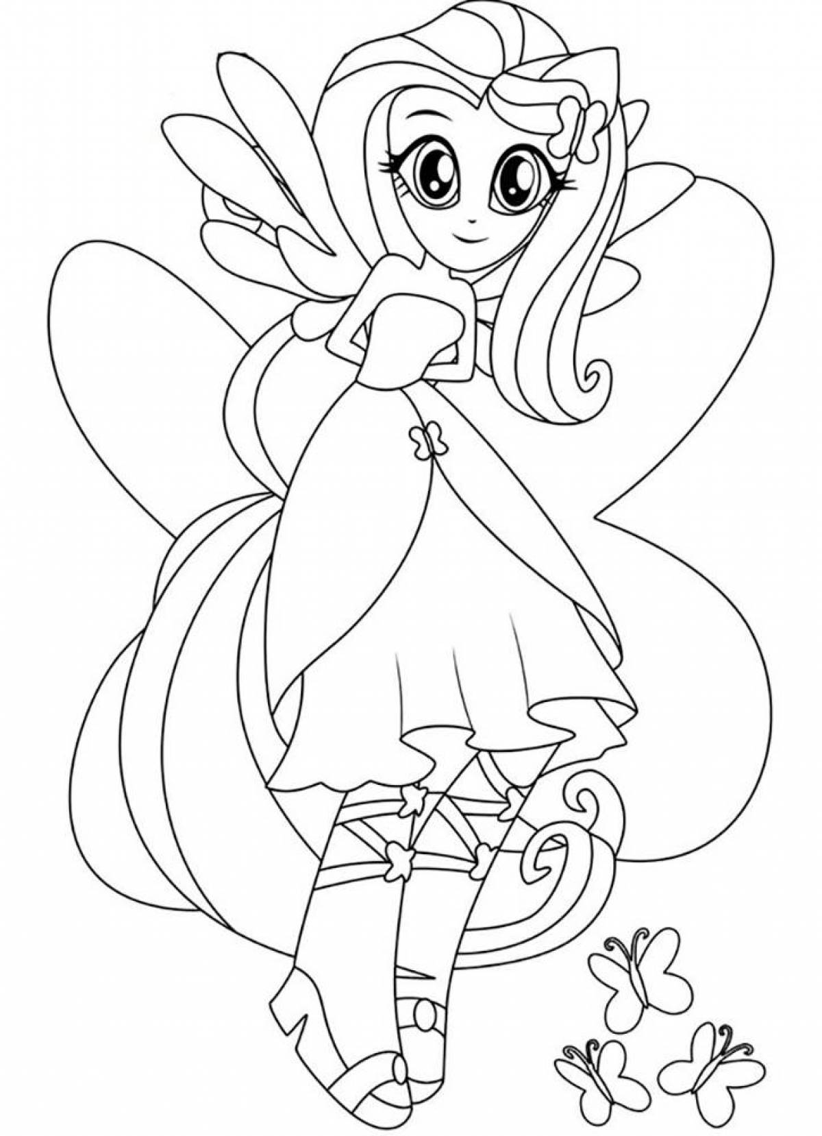 Jovial equestria girls coloring page
